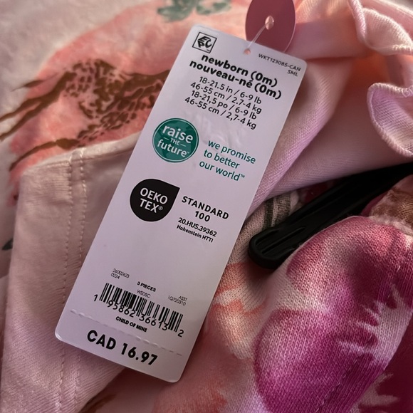 NWT Carter's Child of Mine Newborn Baby Girls' 3 Piece Set - Pink Giraffe - Picture 6 of 6